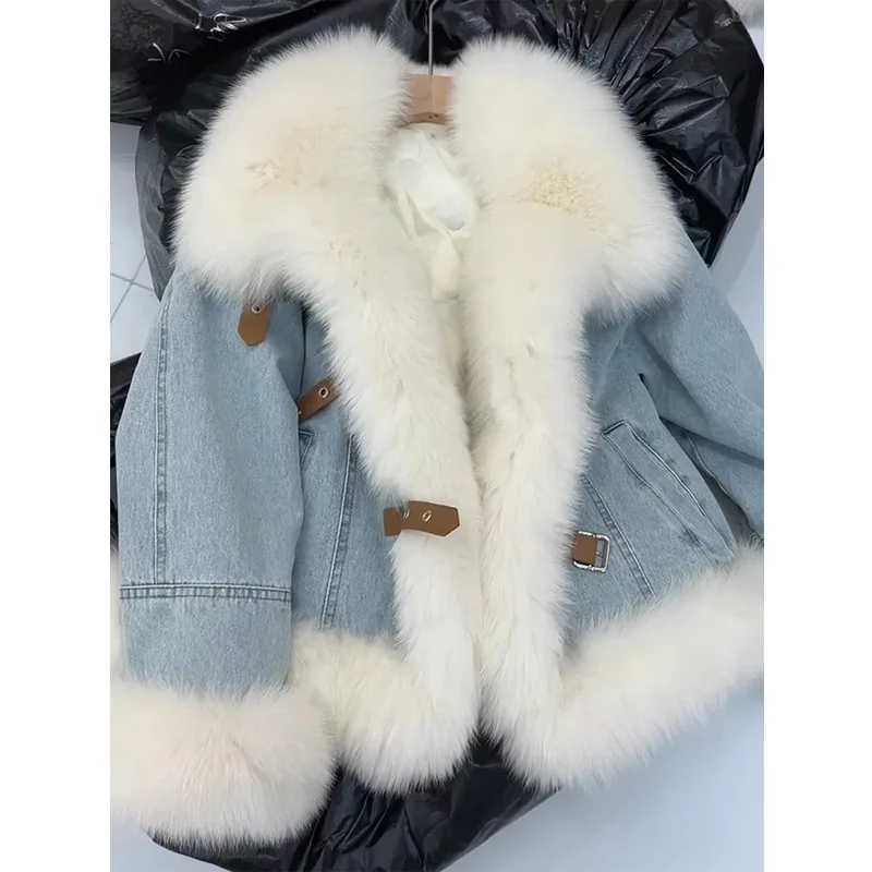 Mulheres denim casacos y2k jaquetas casuais gola quadrada mangas compridas pele do falso angustiado solto ponto aberto leve estiramento 2026 outono