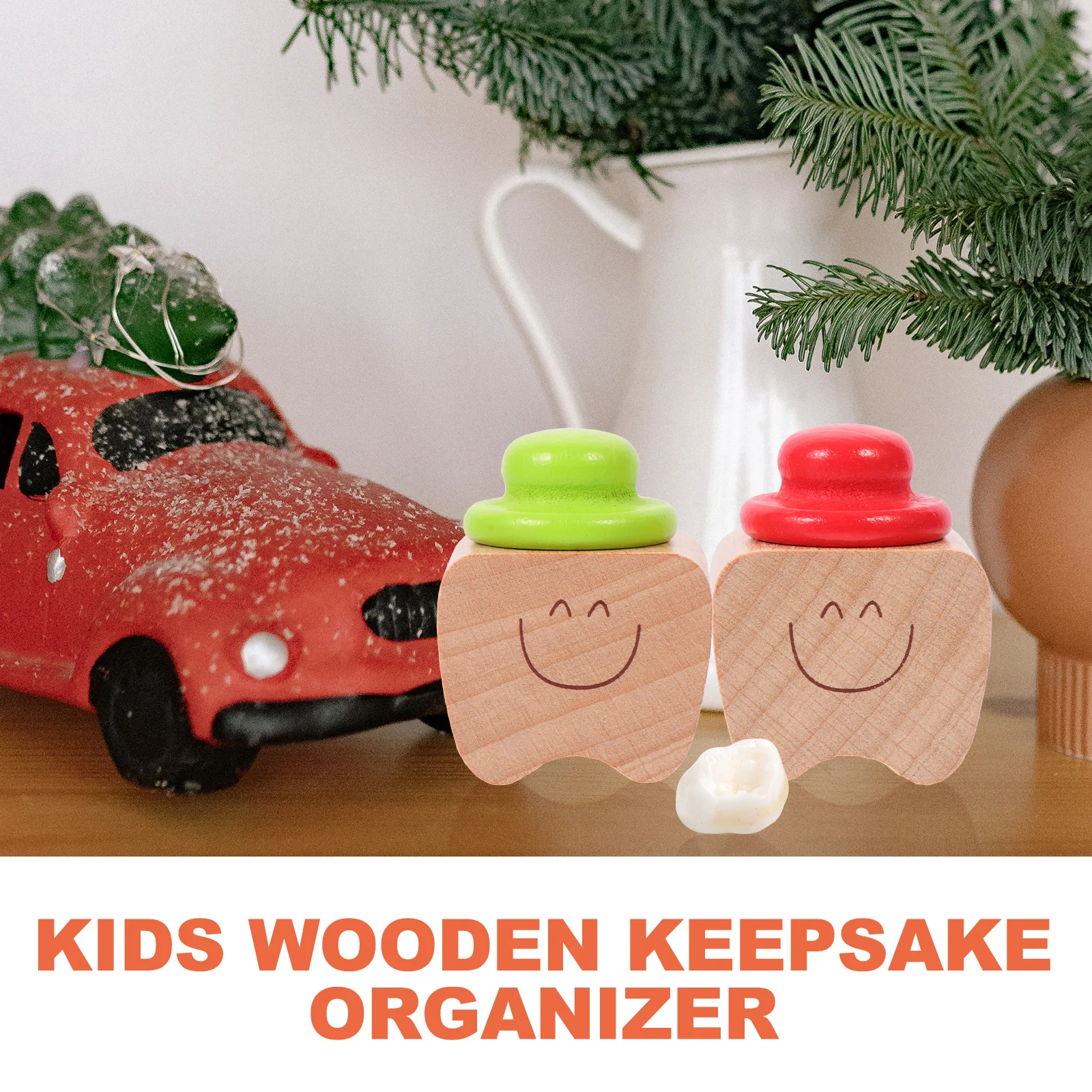 

4Pcs Baby Teeth Case Wooden Storage Holder Safe for Baby Fingers Childhood Memories Keepsake Box Infant Teeth Container