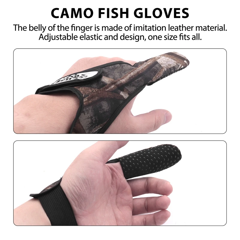 Casting Glove Finger Stall Protector Sea Fly Carp Fishing Camouflage