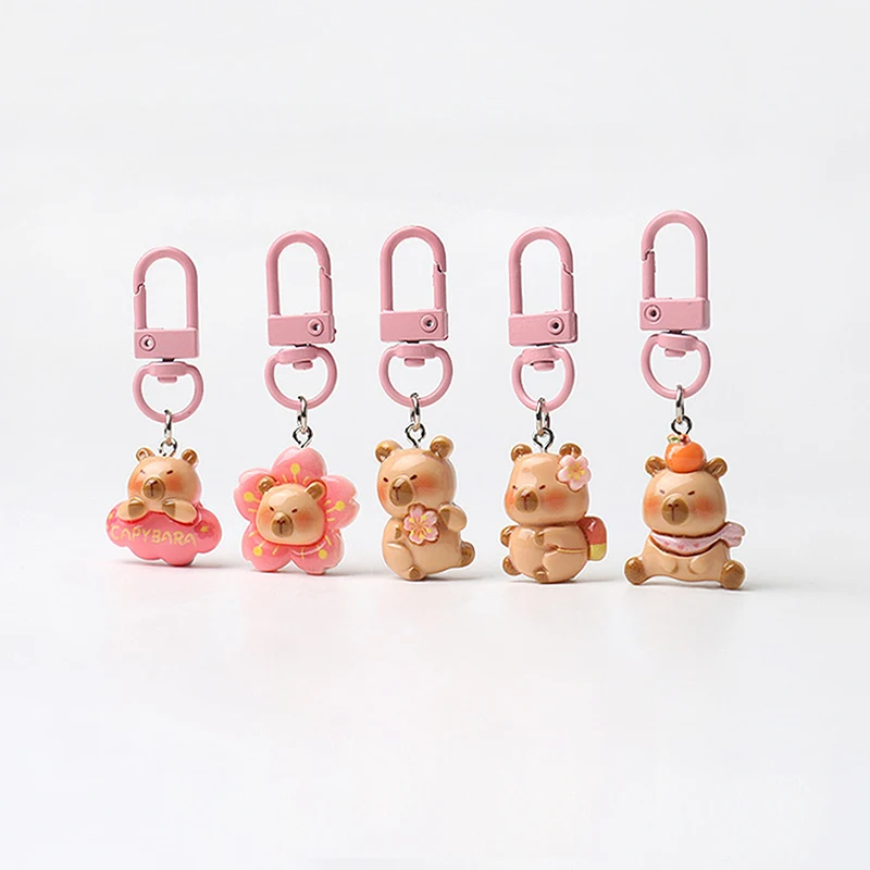 Cartoon Pink Color Capibara Capybara Keychain Pendant Backpack Hangings Decoration Accessries Gift