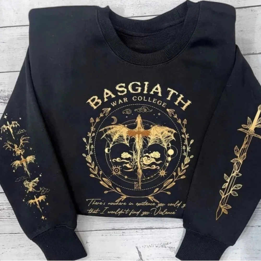 Fourth Wing Sweatshirt Basgiath War College Dragon Rider Clothing Book Lover Men Women Fashion Gift Sweatshirts Casual Apparel