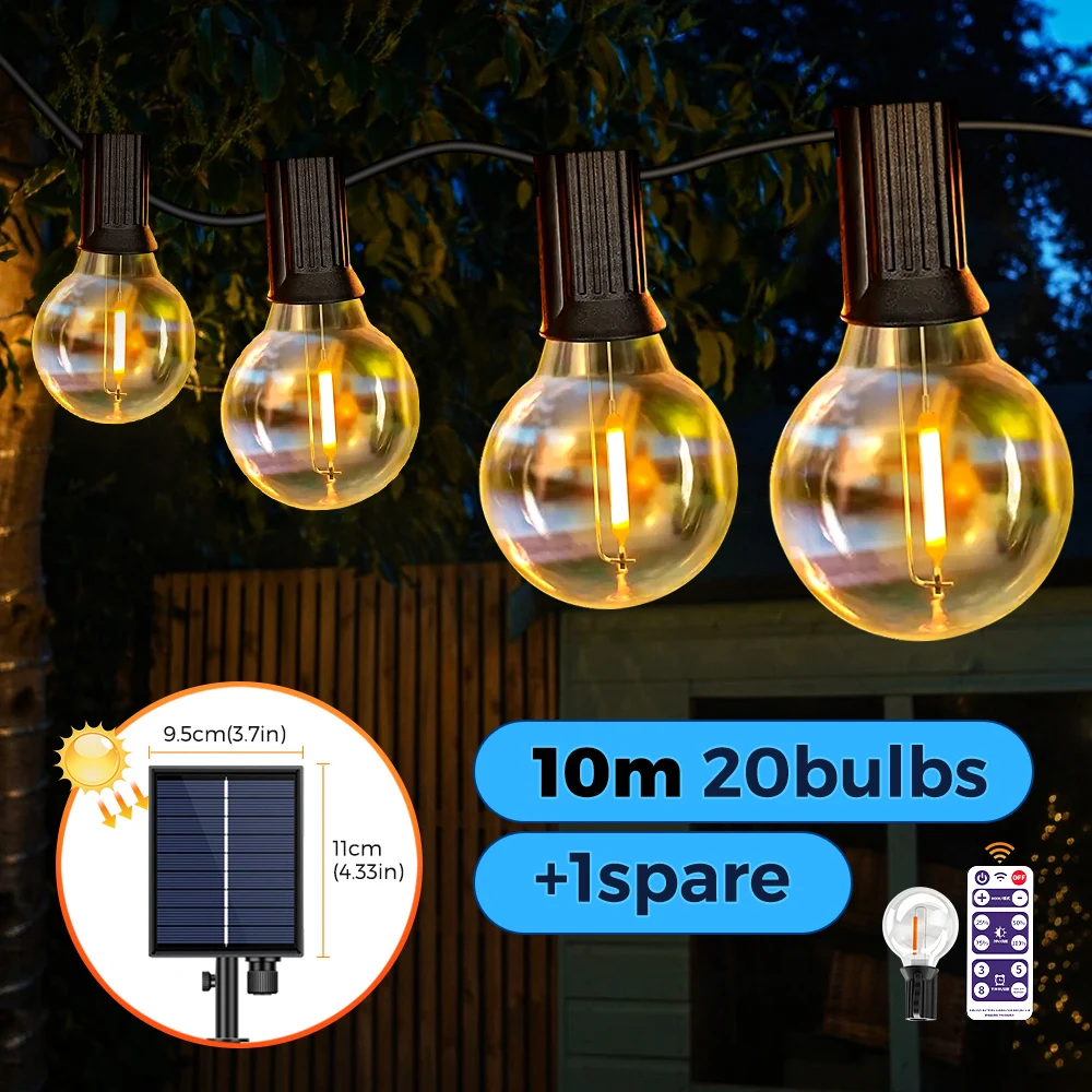 Mexllex G40 LED Solar String Light 17.25m 5