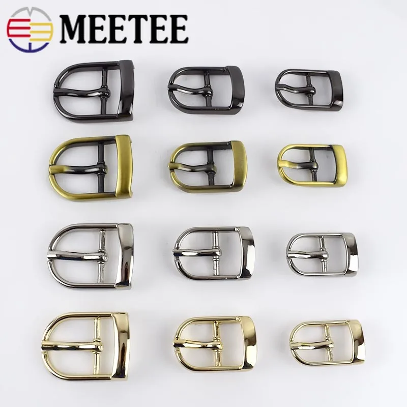 Meetee 5/10Pcs 13/16/20/25mm Metal Pin Belt Buckles Adjuster Bags Strap Slider Shoes Buckle DIY Leather Hardware Accessories