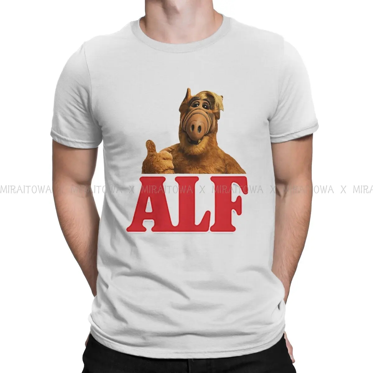 ALF The Animated Series Fabric TShirt Alien Life Form Classic T Shirt Oversized Men Clothes Printing