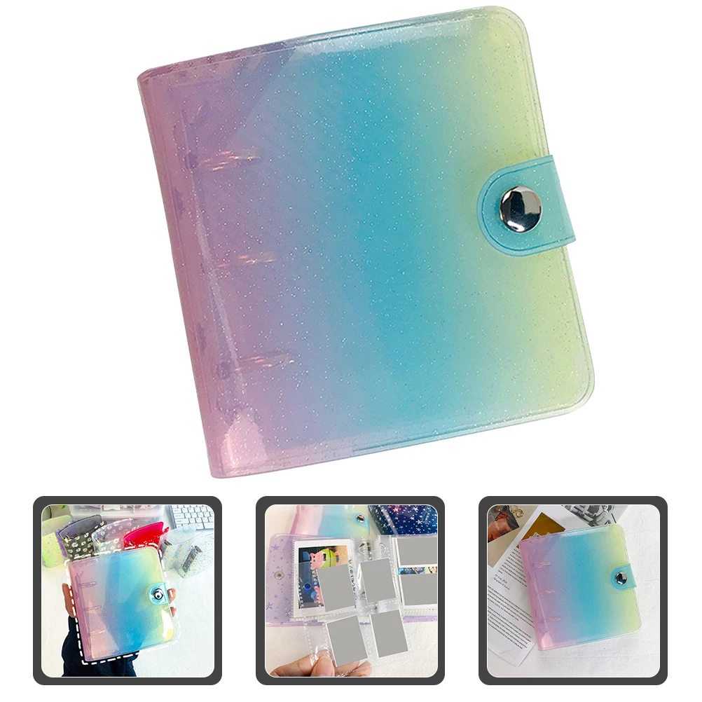 

Mini Photo Album 2 Inch Colorful Gradient PVC PP Material Single Side Pages DIY Travel Picture Book Collection