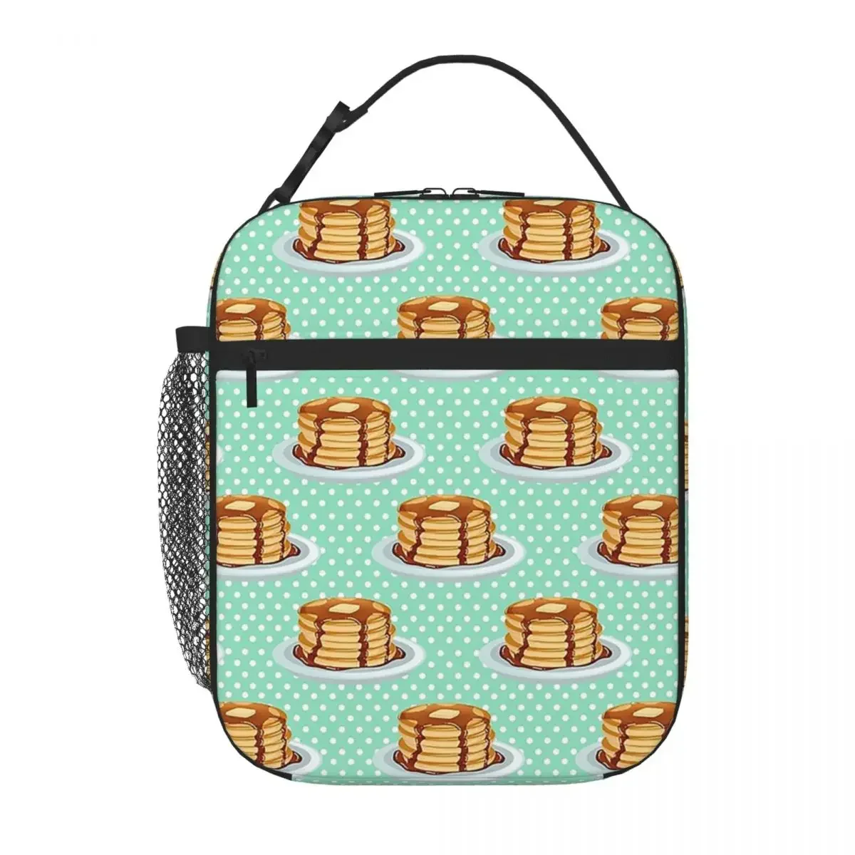 

Pancakes With Maple Syrup Pattern Lunch Bags Insulated Bento Box Portable Tote Resuable Picnic Cooler Thermal Bag