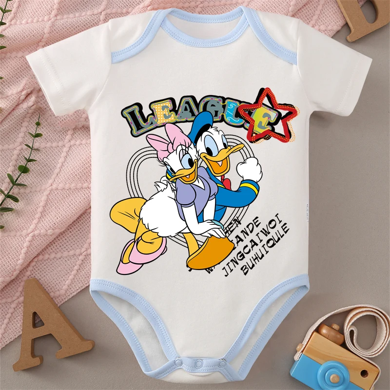 

MINISO Donald Duck Pure Cotton Print Baby Cloths Jumpsuit Onesie Bodysuit for 0 To 12 Months Newborn Best Gift for Baby