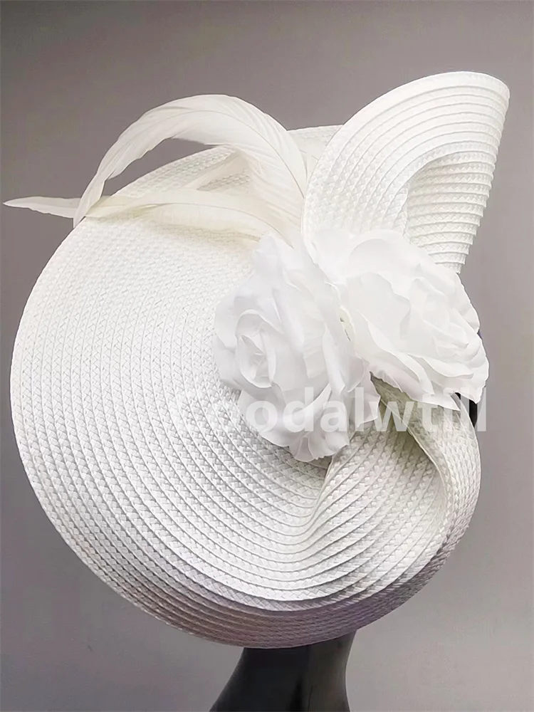 New Cocktail Flower Fascinator Hat Formal Dress Women Fashion Pillbox Fascinators Hats Hair Clip Derby Ladies Feather Headpiece