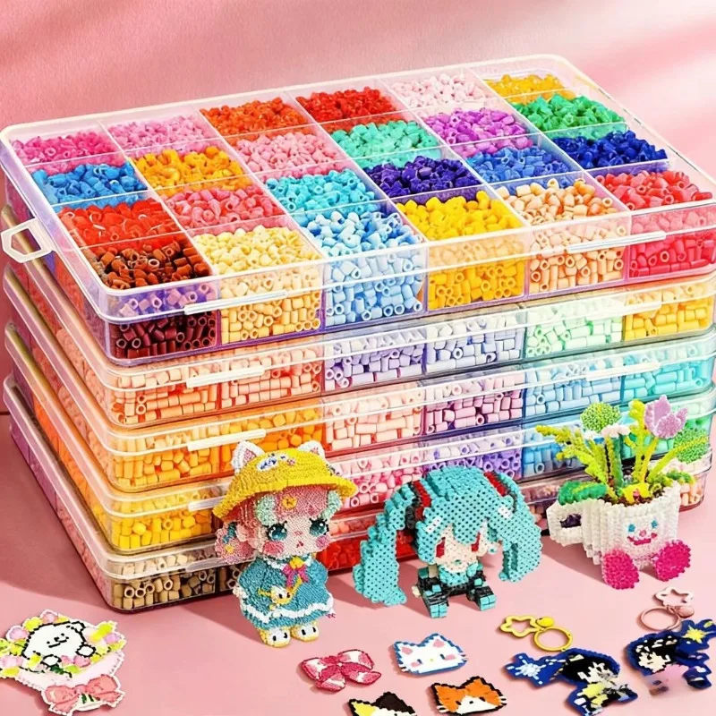 2,6mm 96 Farben Hama Perlen Bildungs-Set Bügelperlen 3D Puzzle Perlen Bügeln DIY Intelligenz Lernspielzeug Bastelpuzzles – Detail 1
