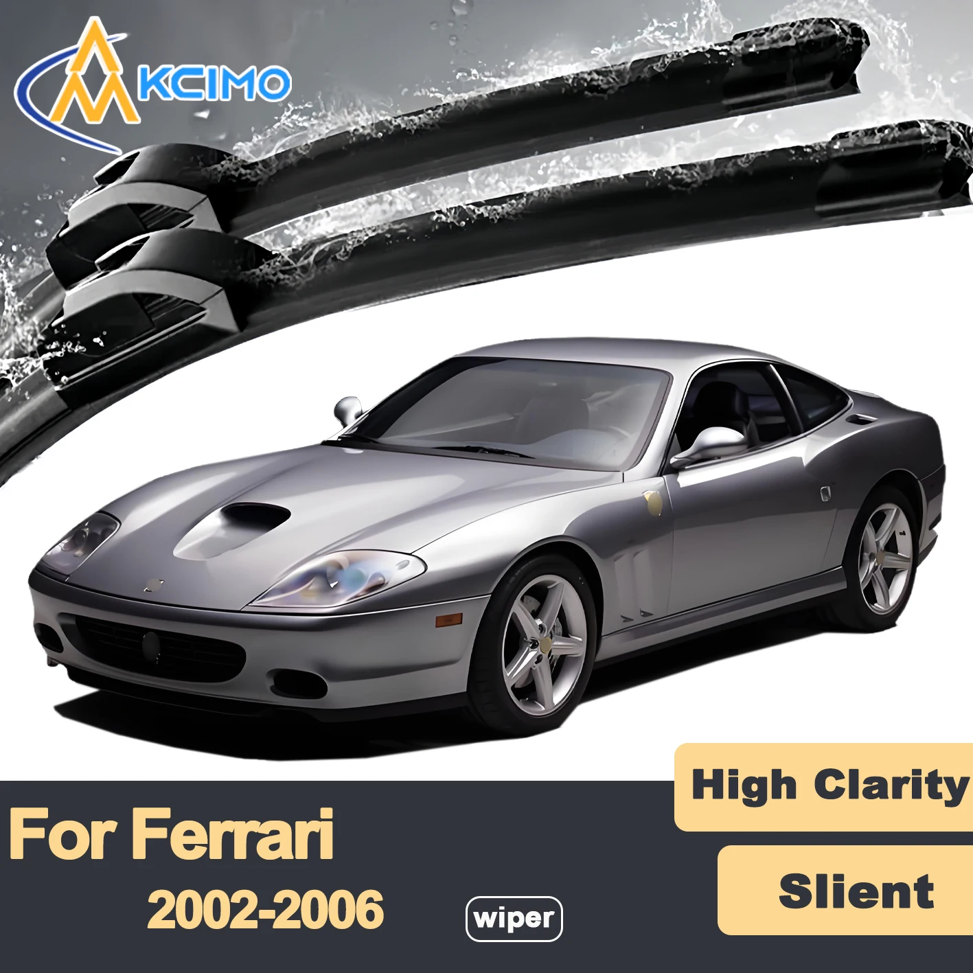 

Premium Rubber Durable Silent Windshield Wiper Blades 2pcs for Ferrari 575M Maranello F133 2002-2006 Front Wiper Blades Set