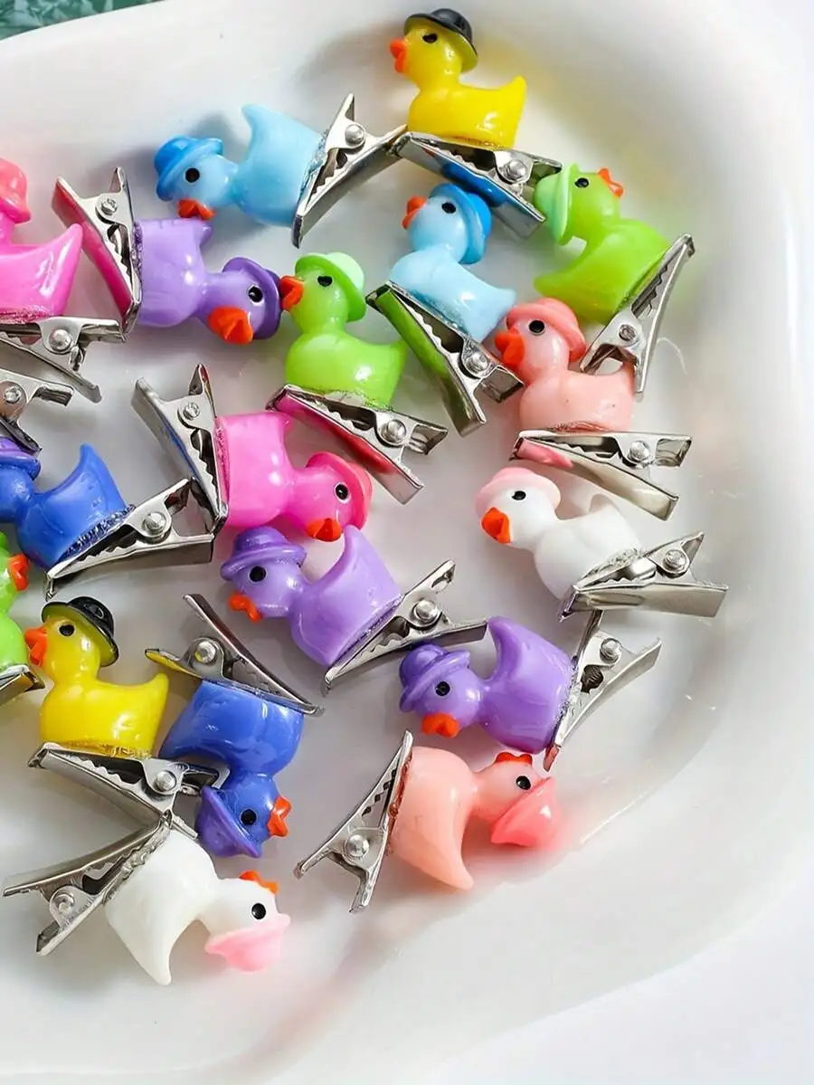 

30Pcs Realistic 3D Mini Duck Hair Clips Cartoon Animal Hairpins For Women Daily Holiday Styling
