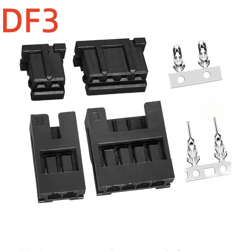 50PCS DF3 pitch 2.0 male shell DF3-4S-2C female shell DF3-4EP-2C copper terminal DF3-2428SCF