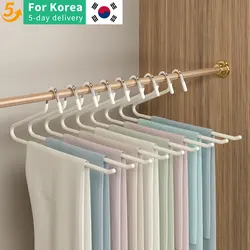 10PCS Goose Type Dip Plastic Pants Rack Wardrobe Dormitory Telescopic Z Type WOMEN'S Clothes Rack Multi Layer Storage Pants Rack