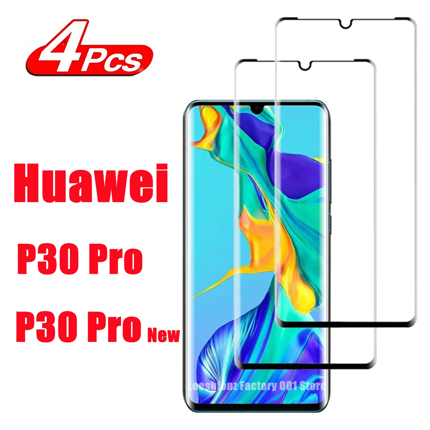 1/4 Pcs For Huawei P30 Pro Full coverage 9H Tempered Glass For Huawei P30Pro New Edition Screen Protector Glass Film