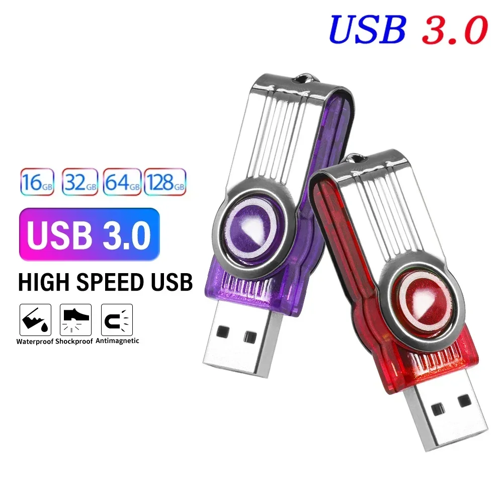 Wholesale High Speed USB 3.0 Flash Drive 16GB Pen Drive 64GB Green Memory Stick Rotatable U Disk Free Key Chain pen drive 32g