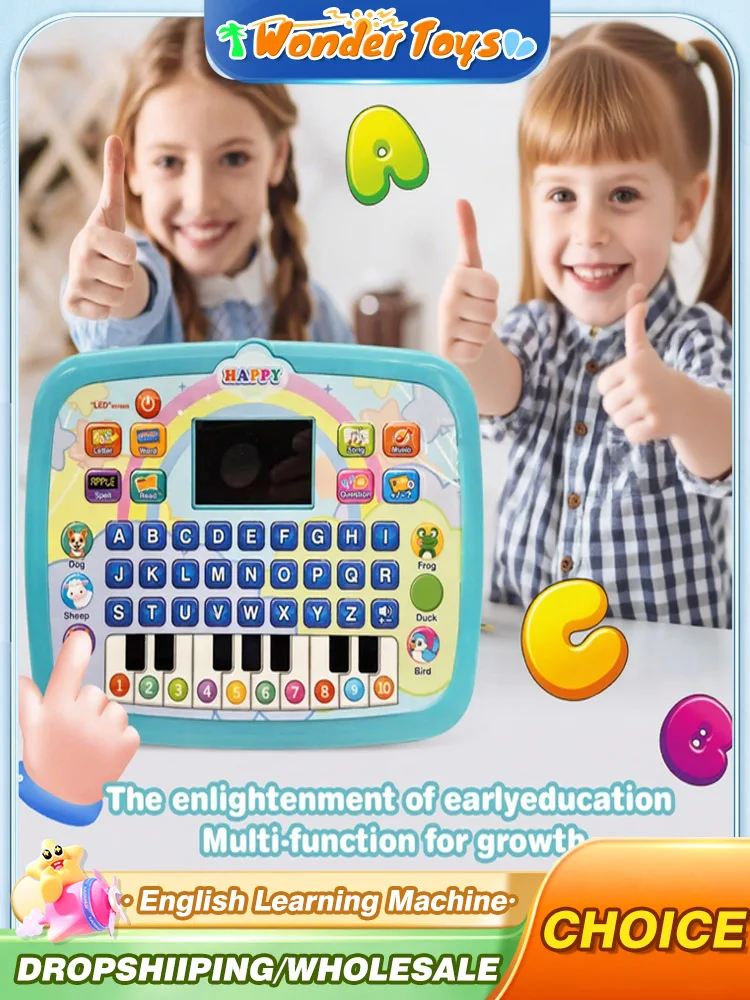 Giocattoli per bambini Macchina per l'apprendimento dell'alfabeto inglese a led Libri educativi per bambini Giocattoli per la prima infanzia per ragazzi Ragazze Bambini Neonati