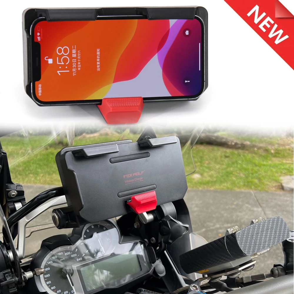 For BMW R1250GS ADV Wireless Charge Mobile Phone Navigation Bracket R 1250 GS R1250 GS Motorcycle Wireless Charging R1200GS ADV