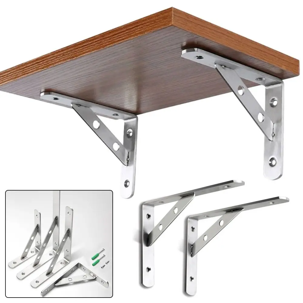 New Stainless Steel Shelf Bracket Heavy Duty Right Angle Triangle Shelf L-type Wall Mount Rack Support