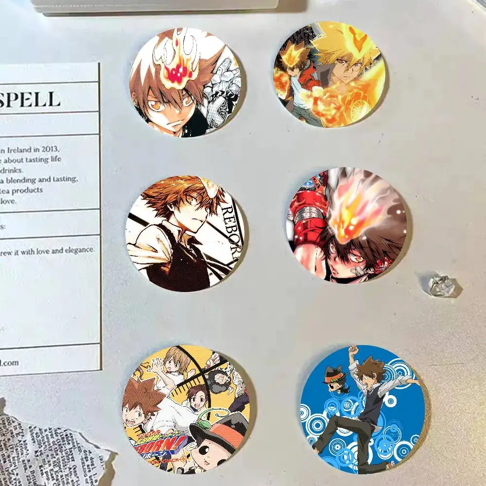 H-HITMAN REBORN Anime Cartoon Style Badge Brooches On Backpack Decoration Round Enamel Pins For Accessorys