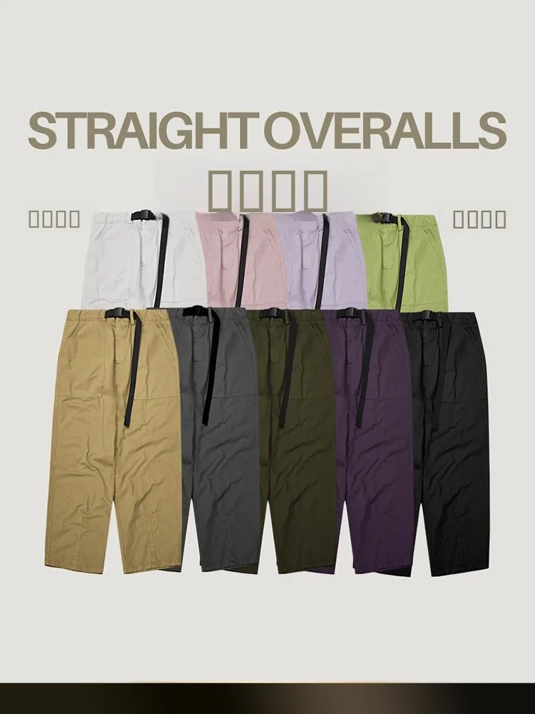 

NTED Осенне-зимние свободные брюки-карго с широкими штанинами для мужчин, прямые повседневные брюки со средней посадкой, однотонные, новинка