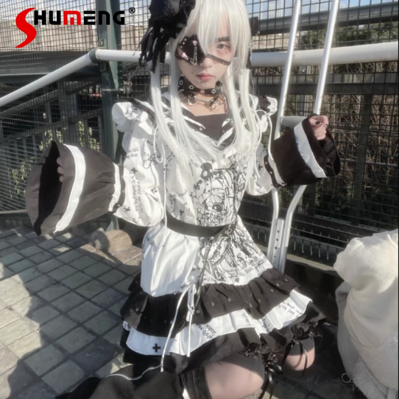 

Japanese JK Sailor Navy Collar Vestidos 2025 Autumn Dark Subculture Cool Dress Hot Girl Unique Design Long-sleeved Dresses Women