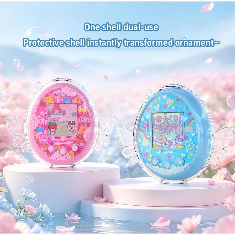 Clear PC Hard Protective Case for Tamagotchi Angel Devil Wing AntiYellow Shockproof Shell Full Edge Replacement Protection Cover