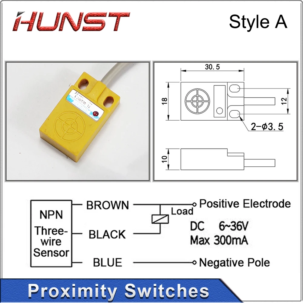 Imagem -05 - Hunst Sensor de Proximidade Indutiva Faça Você Mesmo Peças Cnc Laser Endstops Interruptor de Limite Npn Toque Interruptor