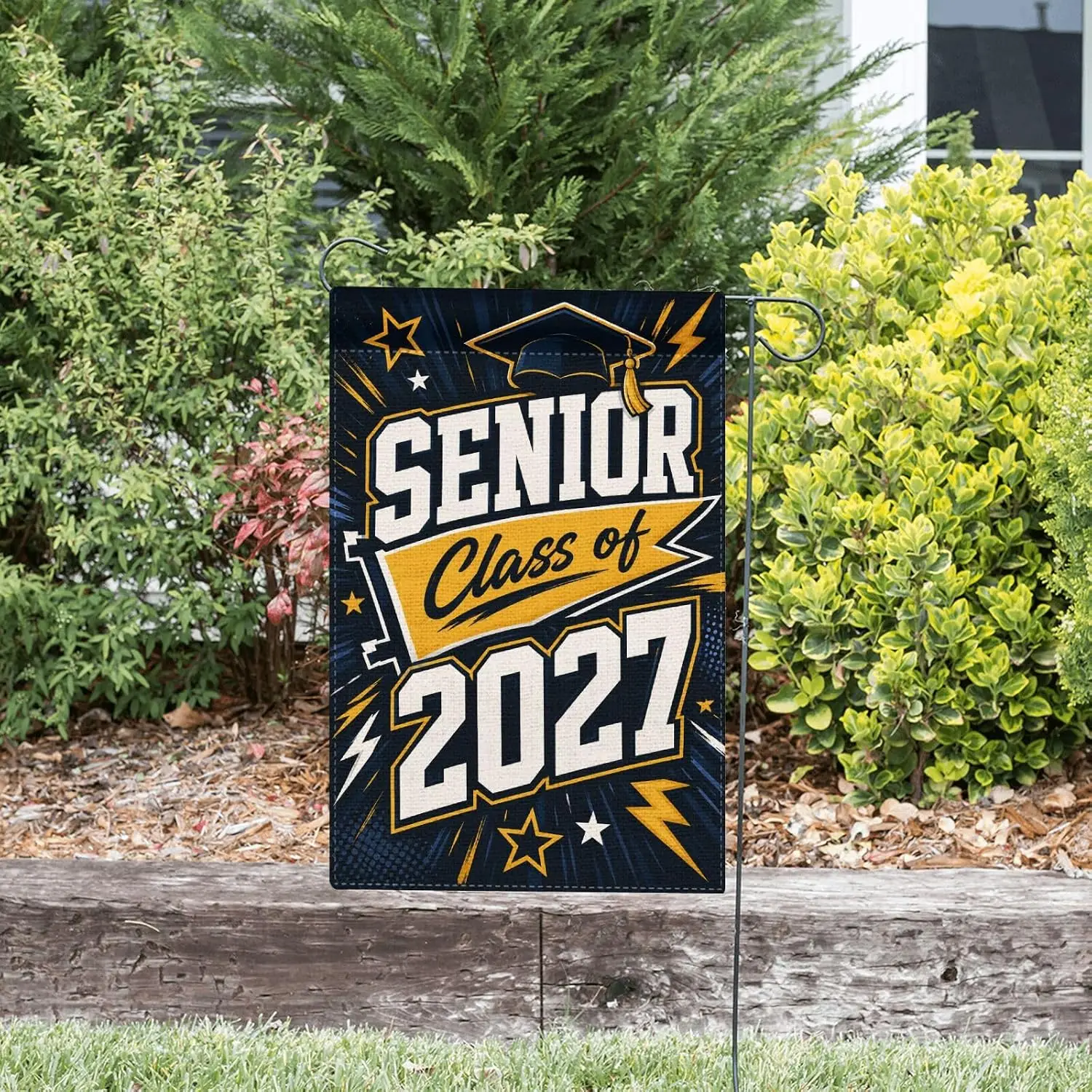Senior Class of 2027 Linen Garden Flag, Back to School Yard Decor yyi