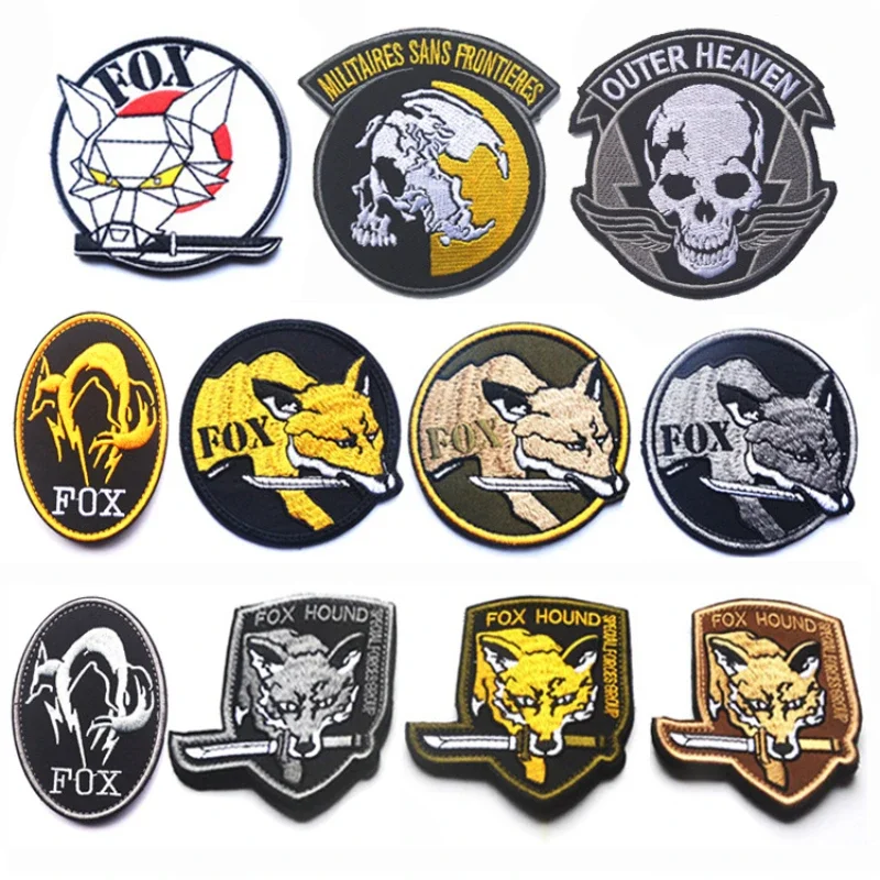 Metal Gear Solid Foxhound Emblem Patch Fox Hound Uniform Sticker Badge Militaria Group Armband Applique odzież wojskowa naszywka
