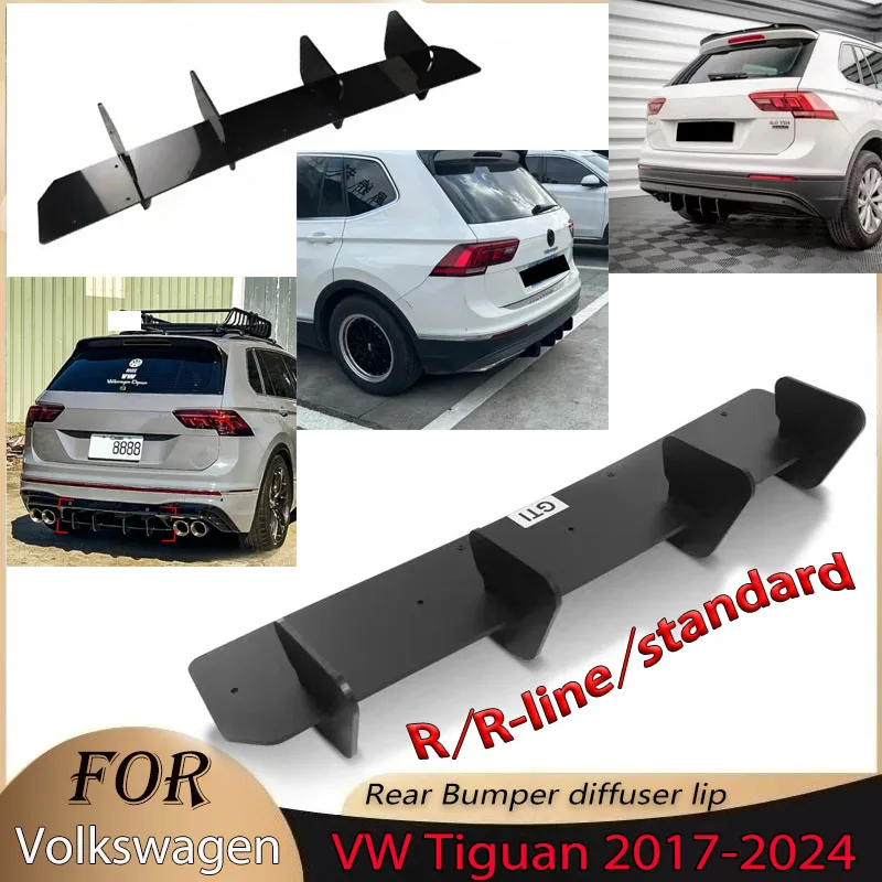 

For Volkswagen VW Tiguan R/R-line/standard 2017 2018 2019 2020 2021 2022 2023 2024 Rear Bumper Diffuser Lip Splitter Body Kit
