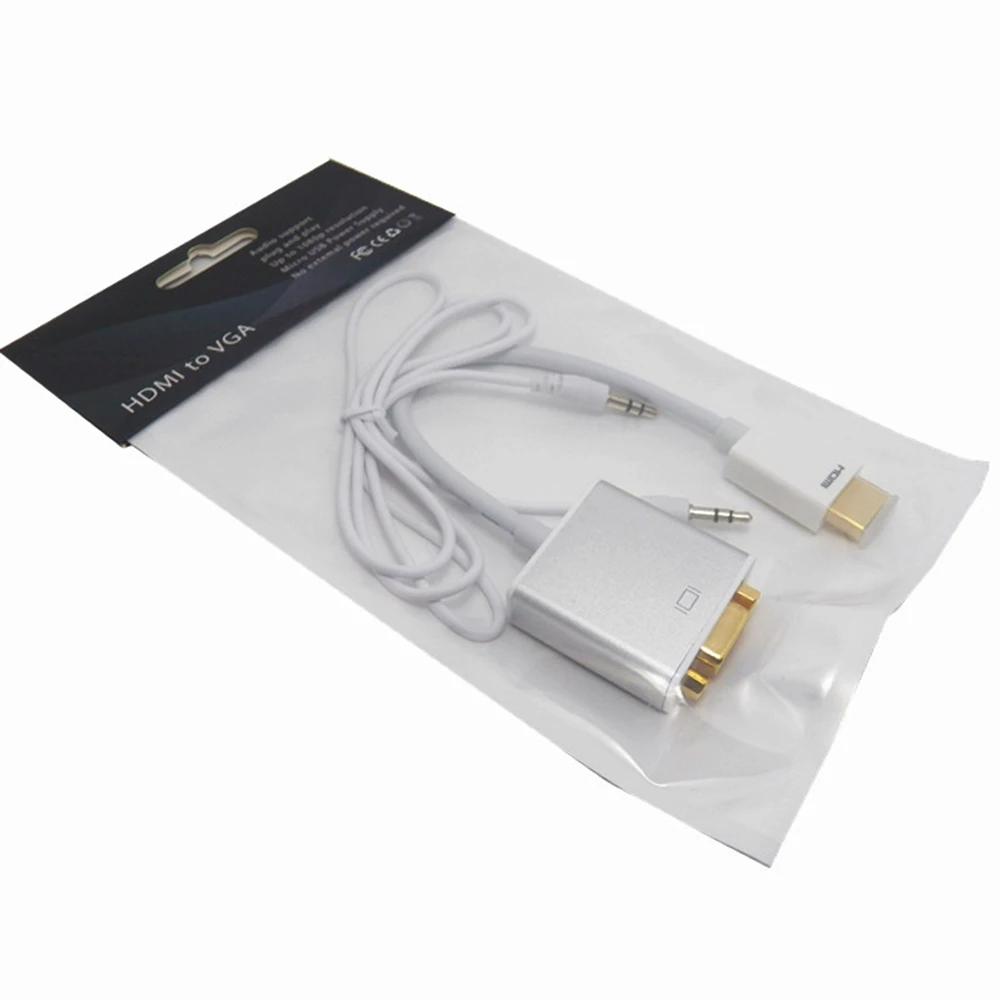 

HDMI to VGA converter for laptops, desktop set-top boxes, projectors, adapter cables for high-definition display
