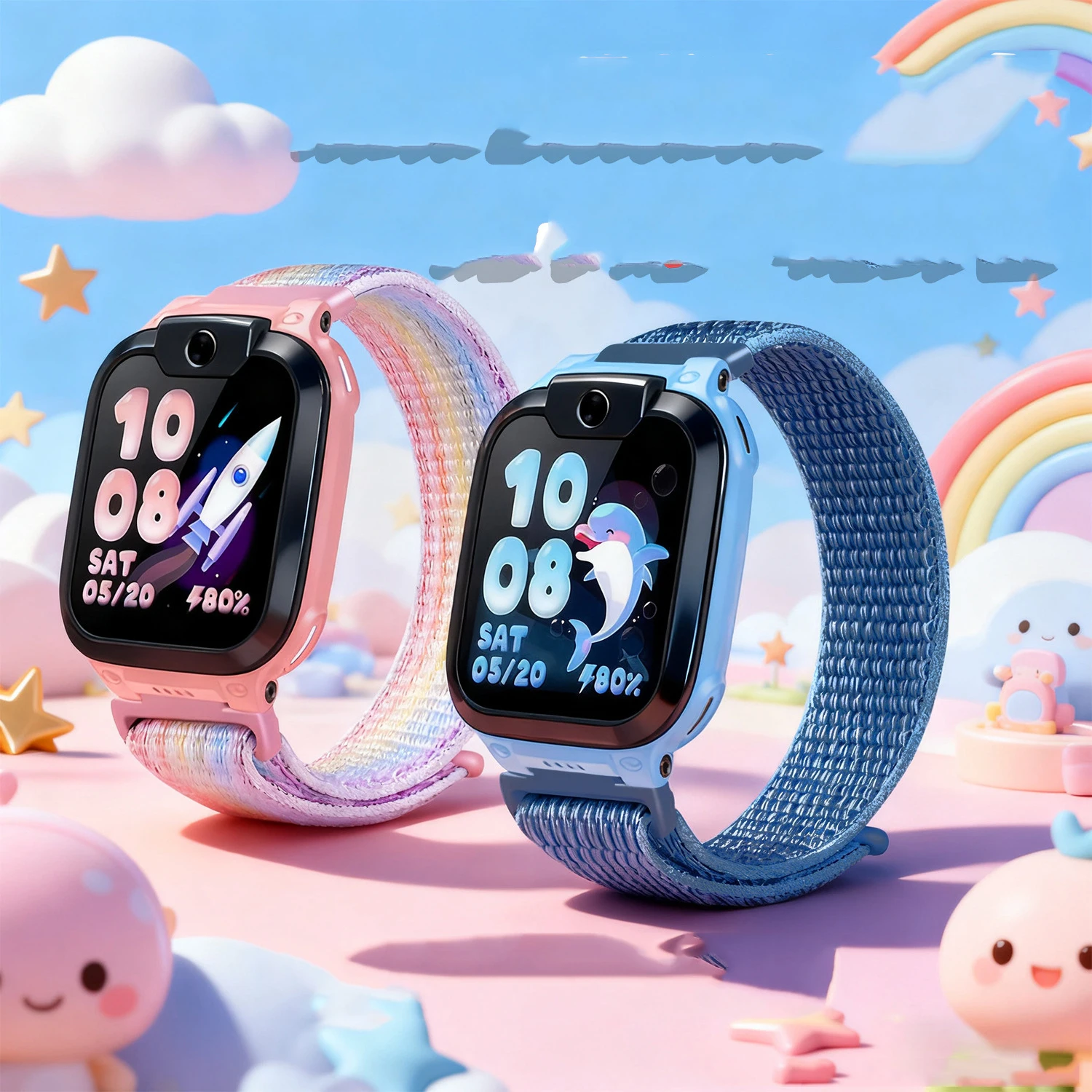 

15mm Nylon Stretch Strap Sport Band for Imoo Z11 Z10 Z9Z8 Children's Watch - Soft Breathable Wrist Strap for Imoo Z6A/Z7S Series