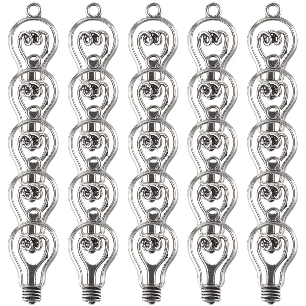 

100 Pcs Light Bulb Pendant Premium Material Charm Vintage Charms Bracelet Handmade Gift for Necklaces Alloy Jewelry Making