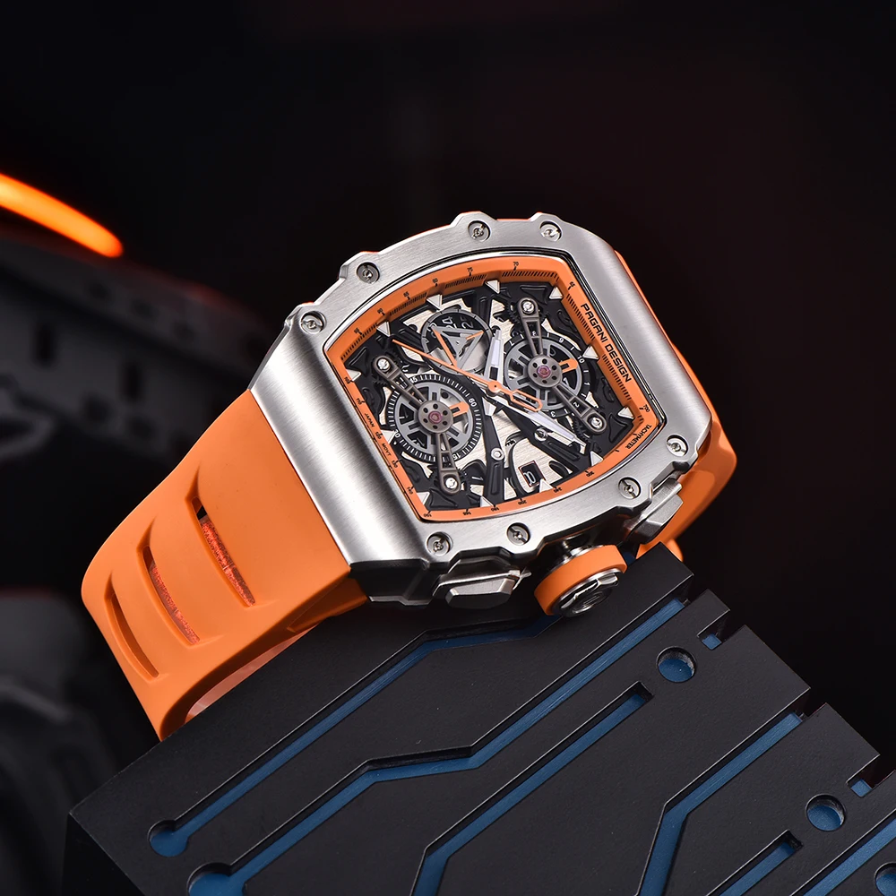 جديد PAGANI تصميم ساعة كوارتز رياضية 40 مللي متر برميل الجوف ساعة الموضة الفاخرة 40 مللي متر مضيئة الياقوت مقاوم للماء الساعات للرجل #5