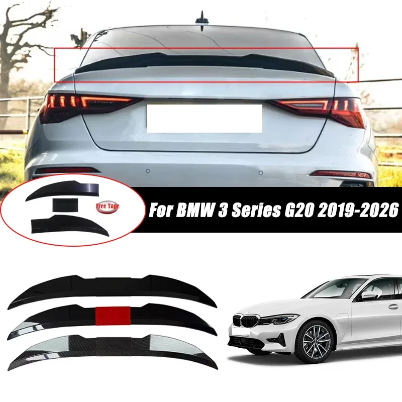 3pcs Sedan Rear Trunk Spoiler For BMW 3 Series G20 2019-2026 Adjustable DIY Modified Trunk Spoiler Automotive Accessories