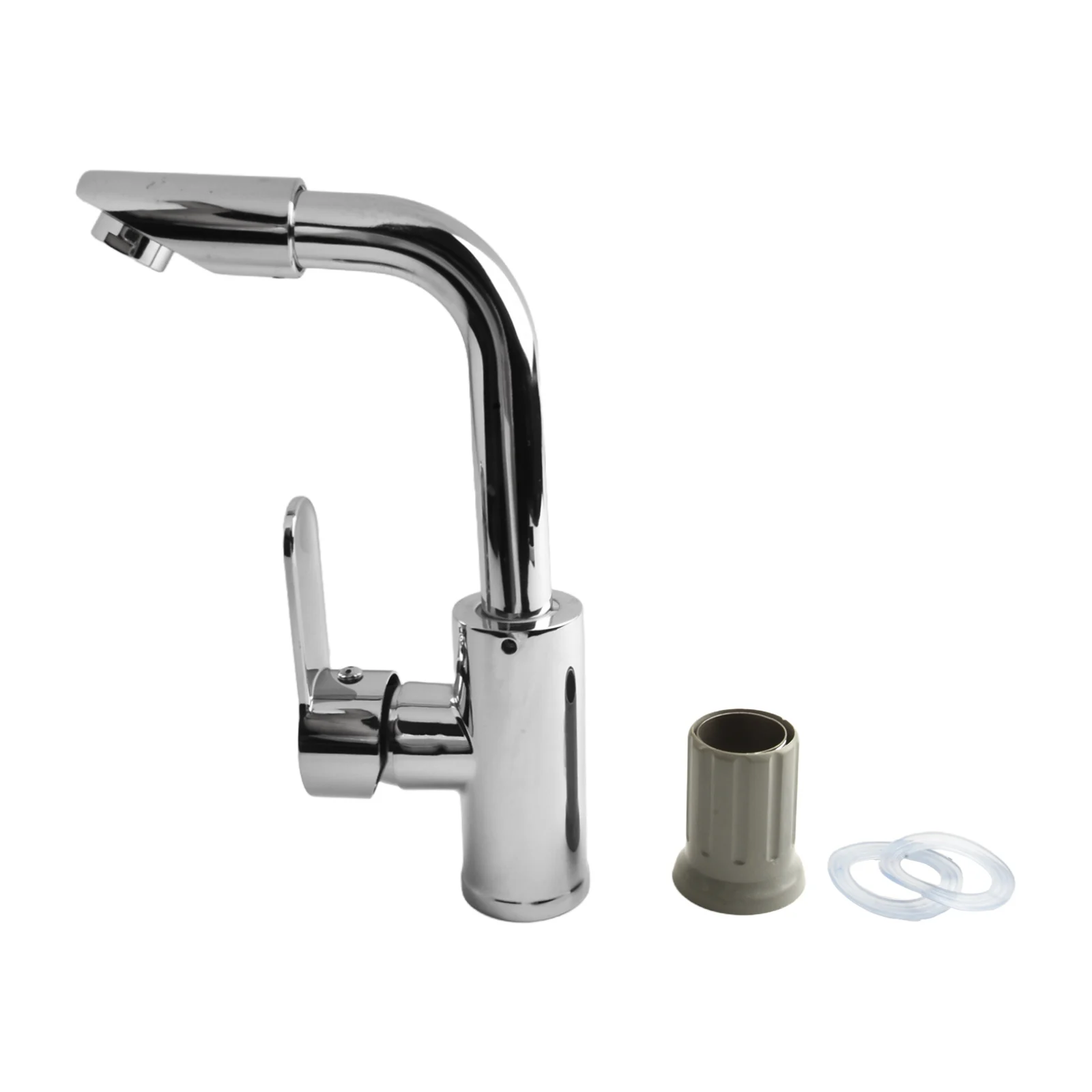 Sink Faucet Bathroom Faucet Hot And Cold Water Silver Dual-use Faucet Single Handle Stainless Steel Two-in-one