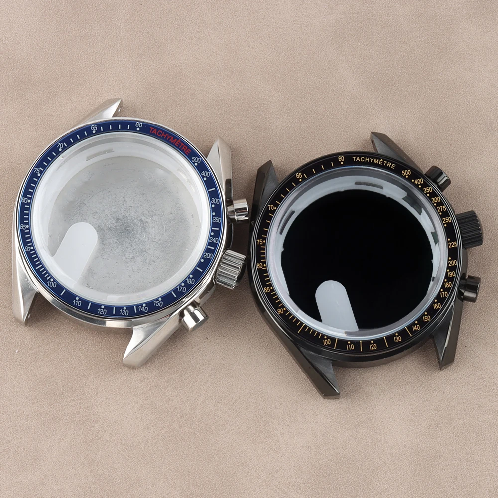VK63 Case 40mm For Speedmaster VK63 watch Case Solid 316L Stainless Steel waterproof for VK63 VK64 Quartz Chronograph movement