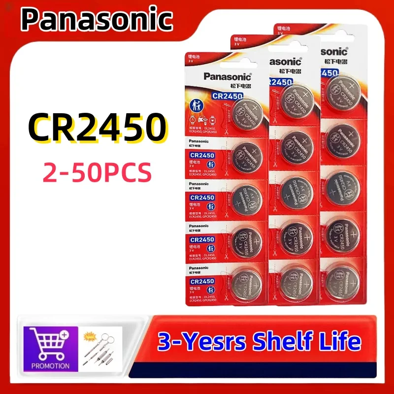 2-50pcs Original Panasonic CR2450 Watch Buttom Battery 5029LC ECR2450 BR2450 CR 2450 3V 600mAh Lithium Coin Cell Batteries