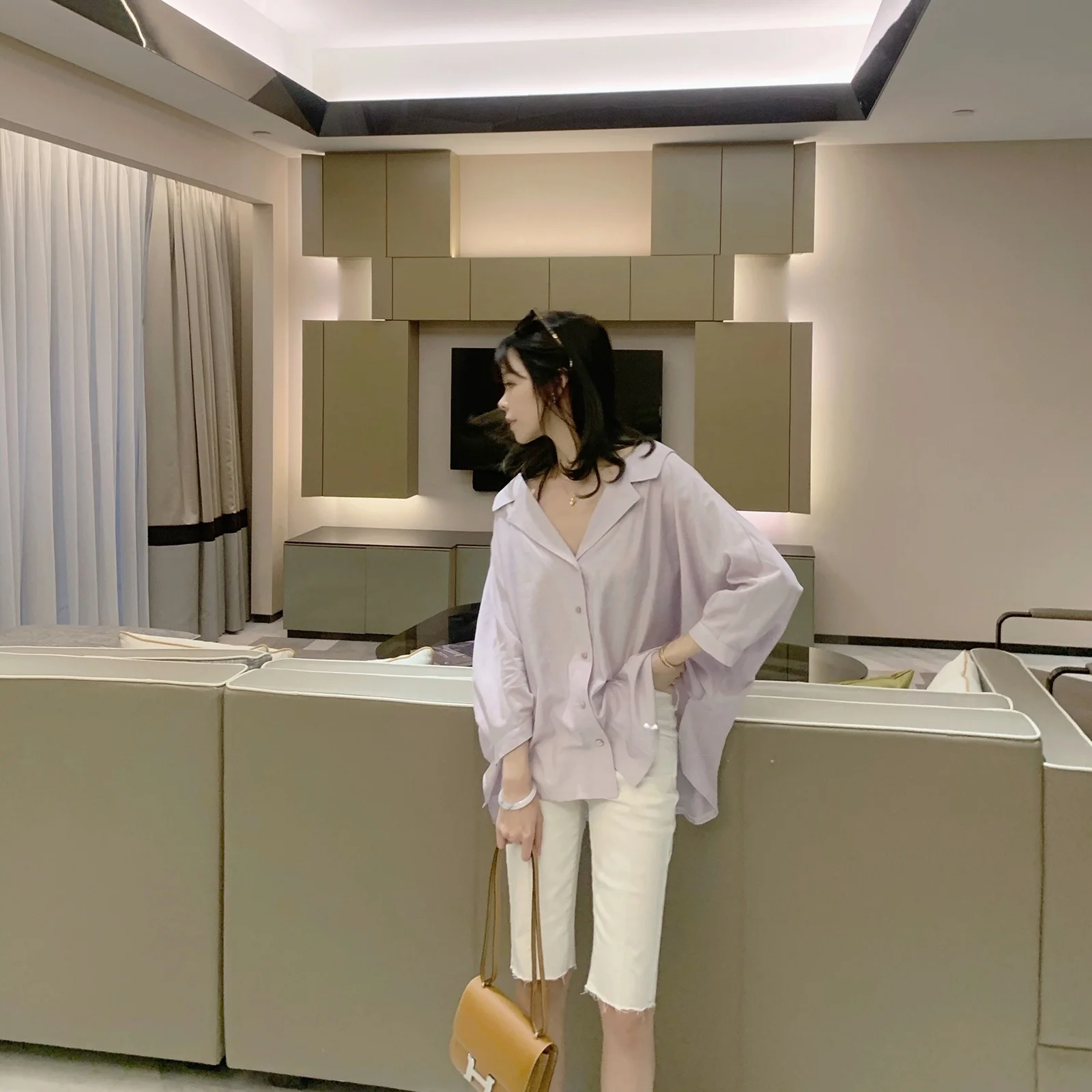 

Женская летняя хлопковая блузка Rain Col Honey Mi Loose Bal Design Sensation, повседневный модный топ