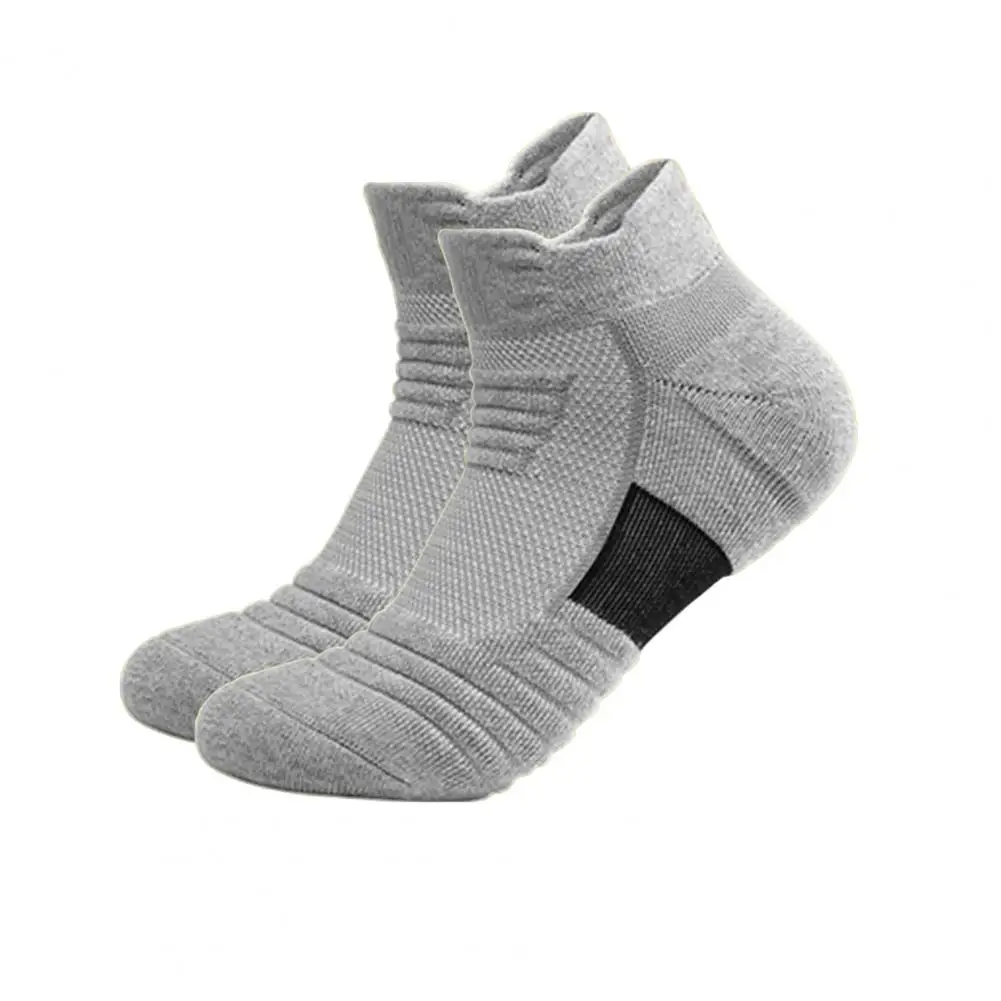 Unisex Cotton Socks High Elasticity Anti-slip Men's Sport Socks for Basketball Football with Shockproof Design Mesh for Outdoor