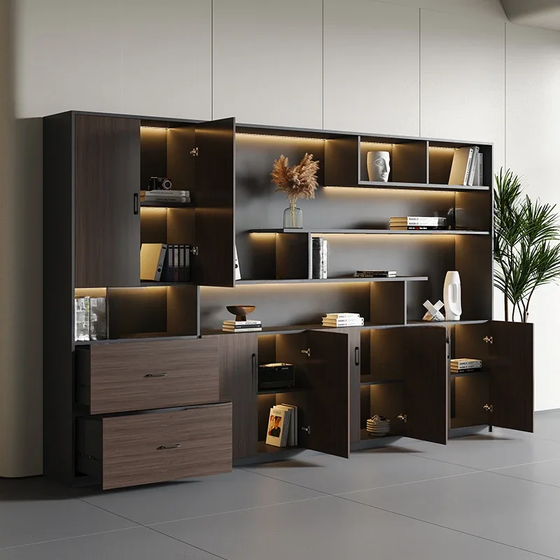 

Wooden Office File Bookcase Simple Modern Locker Floor-to-ceiling Data Storage Office