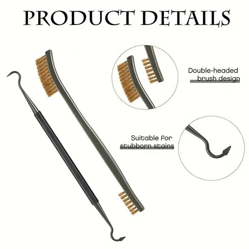 3-20pcs Double Ended Steel Wire Brush Nylon Hook Durable Copper Wire Cleaning Rust Removal Polishing Oil Stain Removal Cleaning