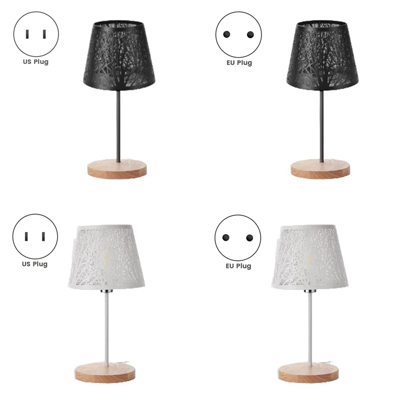 

Table Lamp, Barrel Metal Lampshade And Base With Tree Pattern,Suitable For Tabletop Pendant Lamp Wall Lamp