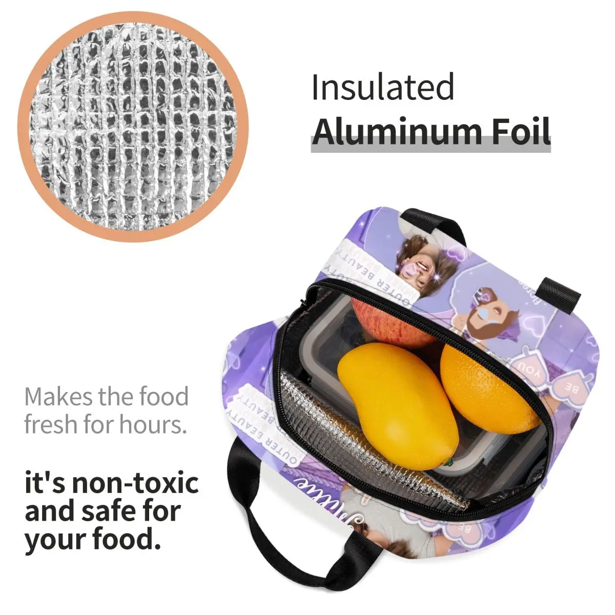 Bolsa de almuerzo con aislamiento para mujeres y niños, Bento Box térmica de enfriador impermeable, para el trabajo escolar, Picnic y bolso de comida