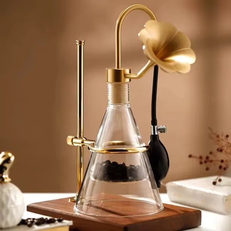 Exquisite Gold Flower Trumpet Wooden Stand Creative Scent Bottle SPA Brass Scent Glass Perfume Fragrance Bottles 800ml/300ml