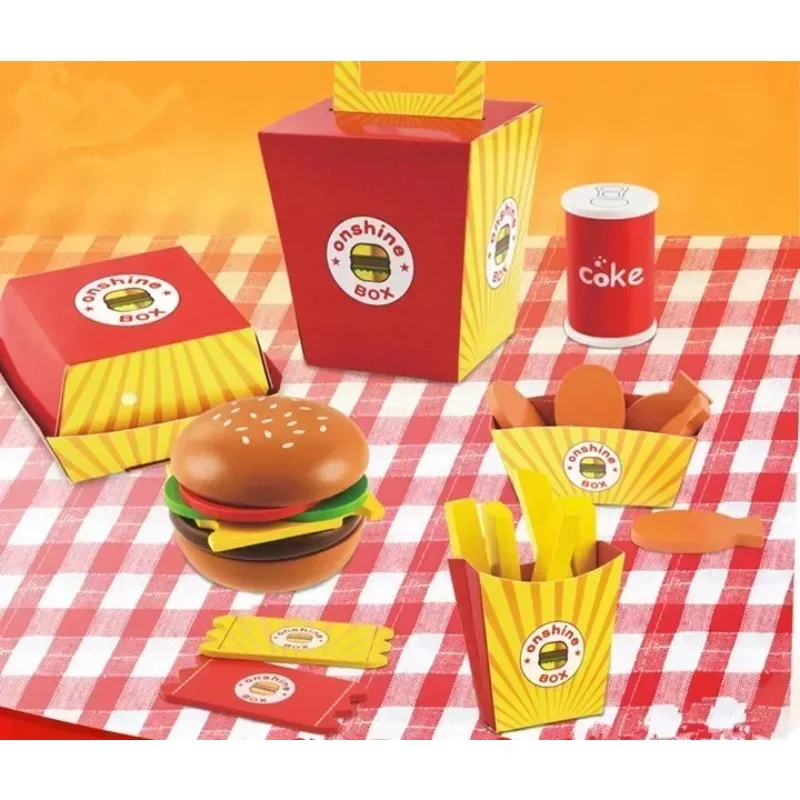 [Engraçado] 100% seguro 26 pçs/set bebê jogar casa brinquedos woody simulação batatas fritas alimentos hambúrgueres coca-cola brinquedo de cozinha educacional interativo