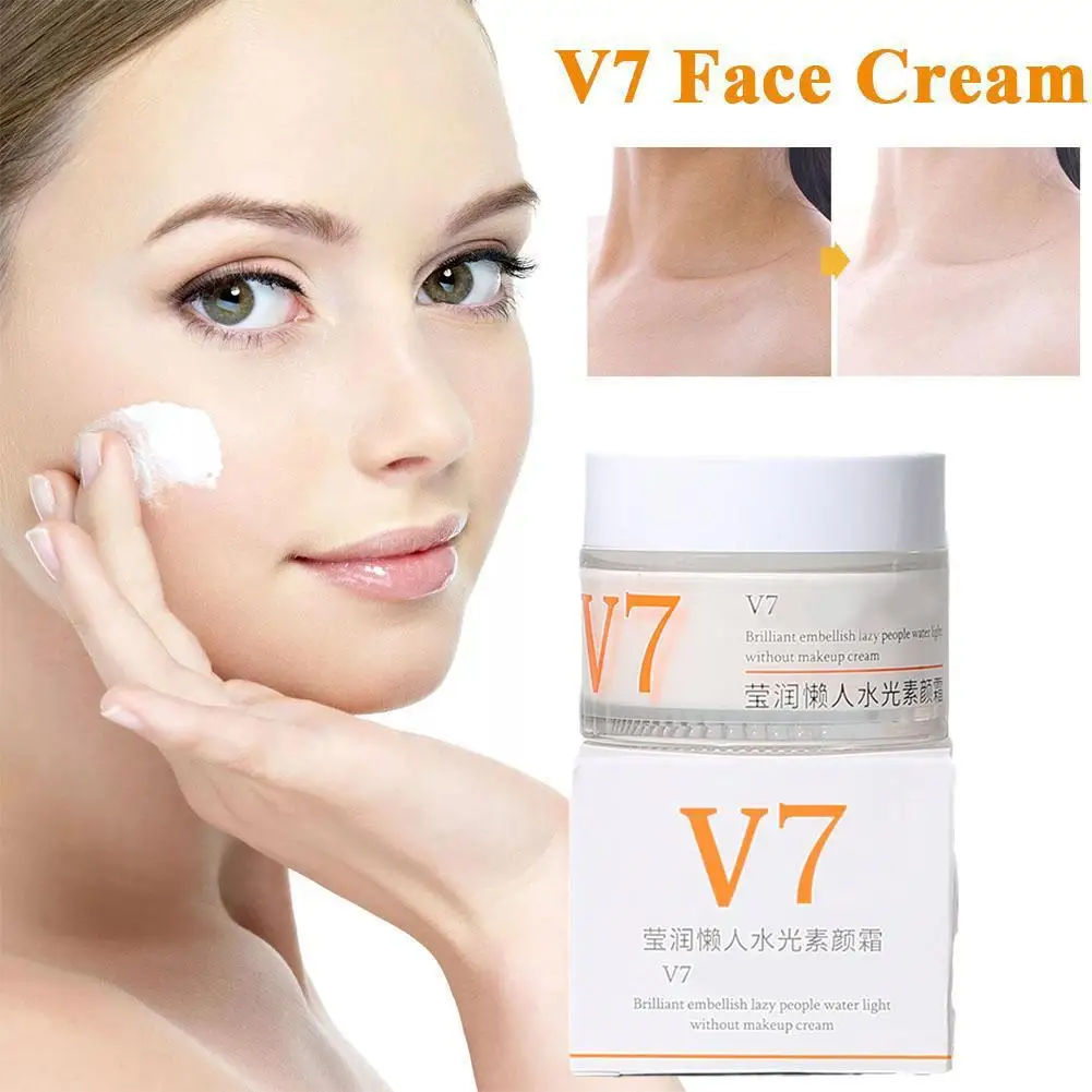 New V7 Toning Light Face Cream Lazy Concealer Whitening Moisturizing Nourishing Anti-aging Wrinkle Removal Beauty Skin Care 50g