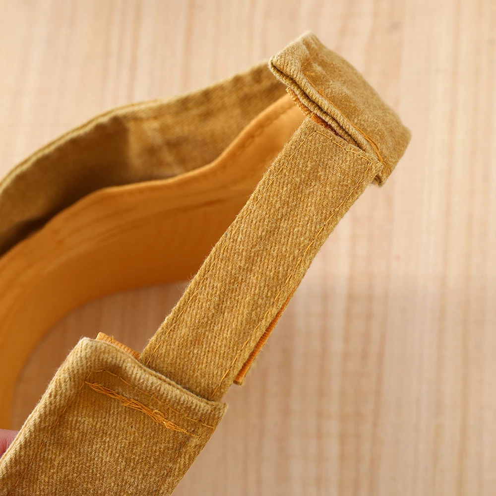 Sommer-Sonnenhüte aus Gewaschener Baumwolle, Leere Kopfbedeckung für Damen und Herren, Sport- und Reise-Strandhut, Einfarbiger Sonnenschutz Anti-UV-Visor Golfkappen – Detail 21