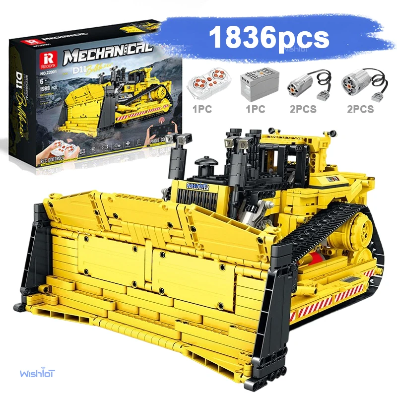 

1988pcs D11 Bulldozer Remote Control Engineering Vehicle Building Blocks RC Car Model Bricks DIY Toys Kids Birthday Gifts Toy
