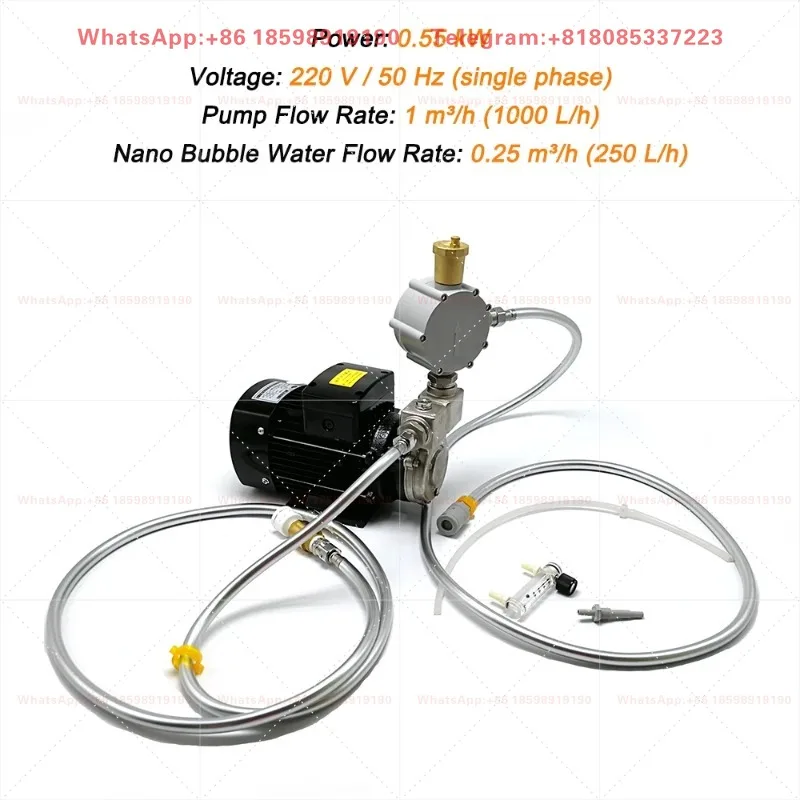 110V 220V 1.1KW 1 M3/h 3000 L/h Micro Nano Bubble Generator Gas Liquid Mixing Dissolved Air Flotation Ozone Water Treatment Pump